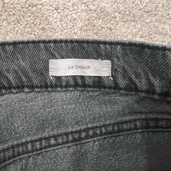 Frame Women's Le Slouch Black Grey Distressed Straight Leg Jean Size 30 - Picture 6 of 13